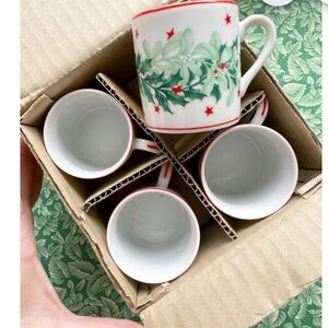 NIB - 4 Neiman Marcus Holiday Expresso Demitasse Sets, Vintage